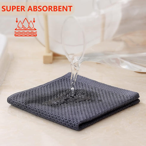 Kitinjoy 100% Cotton Kitchen Dish Cloths, 6 Pack Waffle Weave Ultra Soft Absorbent Dish Towels for Drying Dishes Quick Drying Kitchen Towels Dish ...