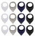Maiwa Black White Cotton Bandana Snap Drool Bibs for Baby Girls Boys for Drooling eating Teething for 12 Pack...