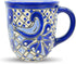 Talavera Mug - Hand Painted Mexican Coffee Mug - Authentic Mexican Decor - Blue and White - Taza Mexicana Azul Blanco...