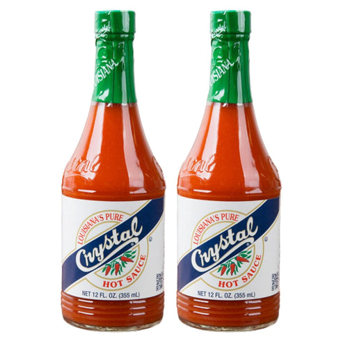 Crystal Hot Sauce 12oz (Pack of 2) - Louisiana's Pure Hot Sauce, Original Flavor - Low Fat - Low Sodium - Perfect for Spicing Up Sandwiches, Soups...