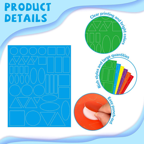 828 Shapes Math Pattern Play Craft Basic Shapes Circles Triangles Squares Ovals Creative Paper Shapes Art Pack Punch Out Geometric Shapes for in 3...