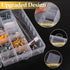 2 Pack 24 Grids Clear Plastic Organizer Box, Storage Container with Adjustable Divider, Craft and Bead Storage Organizer Box for DIY Jewelry Tackl...