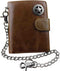 Men's Genuine Leather Biker Star Zipper Card/Money Chain wallet Purse...