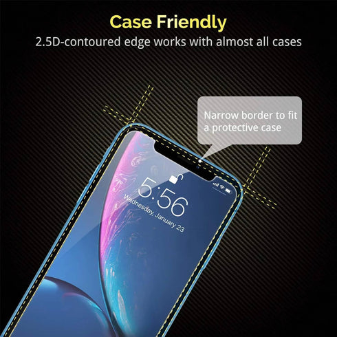 Tempered Glass Screen Protector with Case Clear for iPhone 15 6.1" + Case Clear, 2 Glass Screen Protectors, 2 Camera Lens Protectors, Installation...