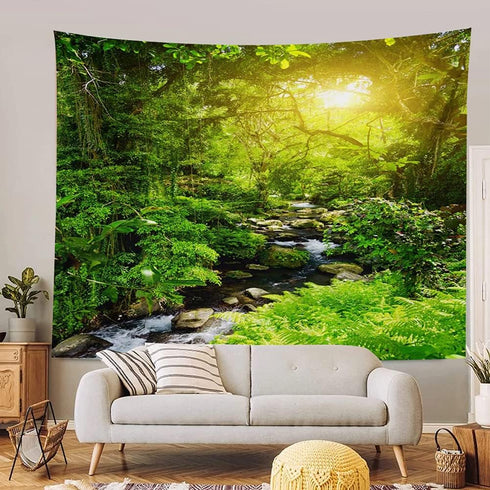 Llamazing Forest Creek Landscape Tapestry - Home Decor for Living Room and Bedroom - Magic Curtain (90.5''L70.8''W)...