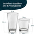 Libbey Flare Tumbler and Rocks Glasses Set, Stylish Lead-Free Drinking Glasses Set of 16, Versatile Dishwasher Safe Kitchen Glassware Set for Part...