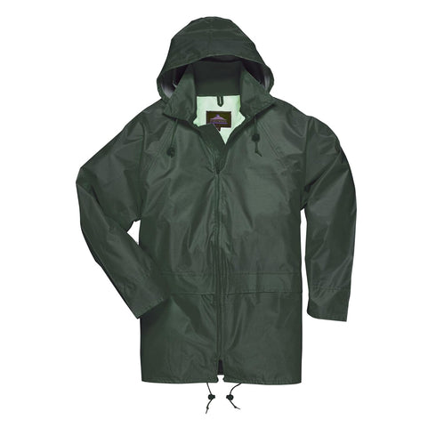 Portwest US440 Men's Waterproof Rain Jacket - Lightweight Durable Hooded Weather Protection Safety Jacket Olive Green, X-Large...