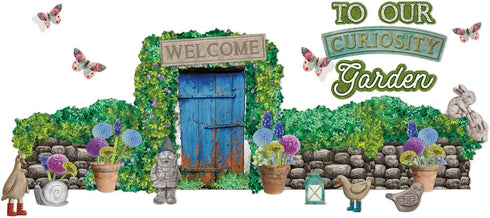 Eureka Curiosity Garden Welcome Classroom Bulletin Board Set for Teachers, 50 Pieces...