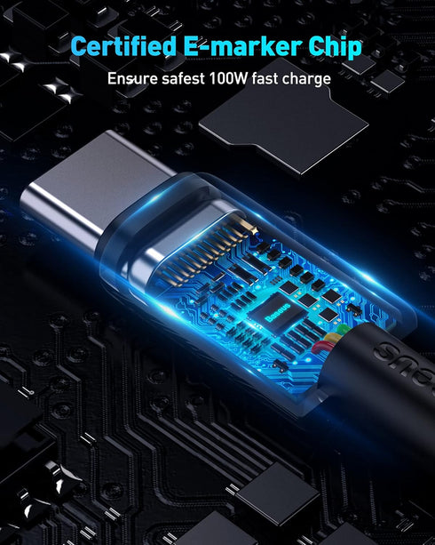 Baseus USB C Cable, 100W PD 5A QC 4.0 Fast Charging USB C to C Cable, Zinc Alloy Nylon Braided USB Type C Charger Cable for iPhone 15/Pro/Plus/Pro...