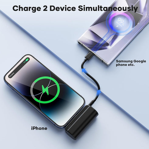 Small Portable Charger for iPhone, 5000mAh MFi Certified Ultra-Compact 20W PD Fast Charging Power Bank Mini Cute Battery Pack Compatible with iPho...