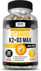 Kaya Naturals Vitamins K2 with D3 5000IU Supplement - Bone and Heart Health Supplement - Vitamin K2 MK-7 Easy to Swallow Supplement - K2 D3 Vitami...