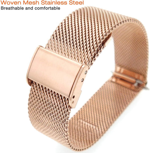 Abanen Watch Bands for Garmin Vivoactive 4S / Vivomove 3S / Venu 2S / Venu 3S, 18mm Quick Release Stainless Steel Metal Mesh Women Wristband Strap...