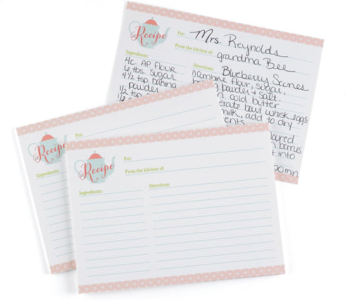 Recipe Cards, 6.25 x 4.675-Inch, Tea Time...
