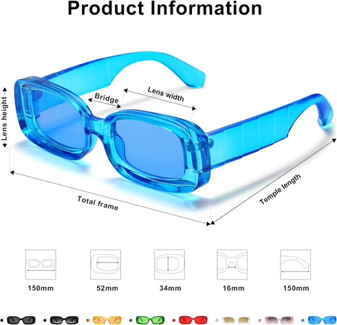 VANLINKER Y2K Trendy Rectangle Sunglasses for Women Men Retro Fashion 90s Glasses Thick Square Frames UV400 Protection VL9673...