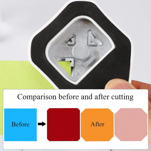 LOONENG 3 Way Chamfer Corner Punch, 3 in 1 Craft Paper Corner Cutter for Paper Crafts, Laminate, Cardstock, Business Card, DIY Projects, Photo, Ca...