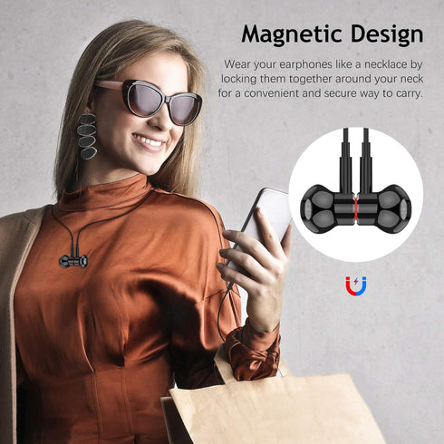 ACAGET 3.5mm Wired Headphones for Samsung A14 A23 A15, 3.5mm Earbuds for iPhone 6S Plus 6 5S Noise Cancelling Android Earphones Magnetic Headset w...