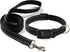 Reflective Dog Collar for Small,Medium, and Large Dogs,Ajustable Nylon Dog Collars with Quick Release Buckle,Black M(Collar+Leash)...