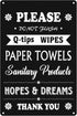 WhatSign Septic System Bathroom Signs 8"x12" Do Not Flush Q-tips Wipes Paper Towels Feminine Sanitary Products Signs Guest Bathroom Essentials Rul...