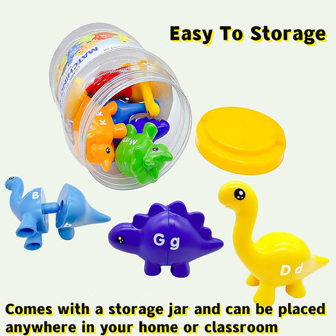 Alphabet Matching Dinosaur Toys,13 Dinos - 26 Letters,Preschool Activities Montessori Fine Motor Toys,Gifts for 18 Months 2 3 4 Year Old Boys Girl...
