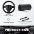 Leather Steering Wheel Cover, Stitch On Wrap, Breathable Anti-Slip Car Steering Wheel Protector for Max Diameter 15'', DIY Sewing with Needle Thre...