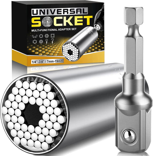Universal Socket, tools Gifts for Men Husband Dad Handyman Boyfriend, Father's Day Birthday Gifts, Super Socket Wrench Set with Power Drill Adapte...
