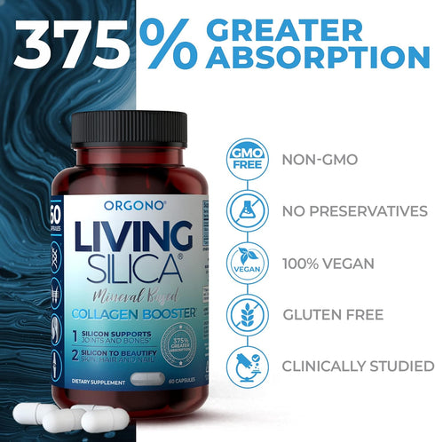 Living Silica Collagen Booster Capsules | Ultra High Absorption | Supports Healthy Collagen and Elastin Production for Joint & Bone Support, Glowi...