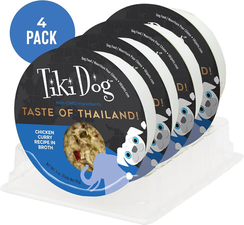 Tiki Dog Taste of The World - Dog Wet Food - Whole Foods - Thailand! Chicken Curry - 3 oz Cup...