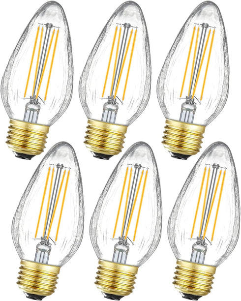 Leools E26 Vintage Edison Bulbs 8W Dimmable LED Bulbs Soft White 3000K 800lm 120V AC E26 Medium Base Light Bulbs for Pendant Light Fixture?6 Pack...
