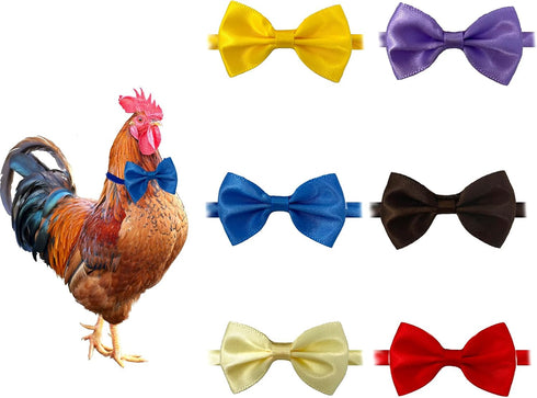 6 Pieces Chicken Bow Ties Chicken Collar Rooster Collar Crow Collar Rooster Hamster Bow Parrot Bow Bird Bow Small Animal Bow-15...