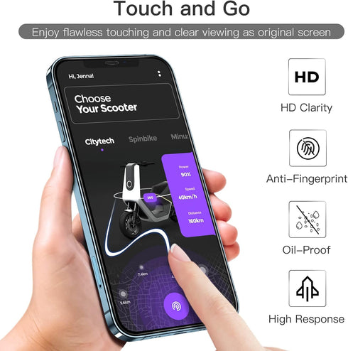 JETech Full Coverage Screen Protector for iPhone 12/12 Pro 6.1-Inch, Black Edge Tempered Glass Film with Easy Installation Tool, Case-Friendly, HD...