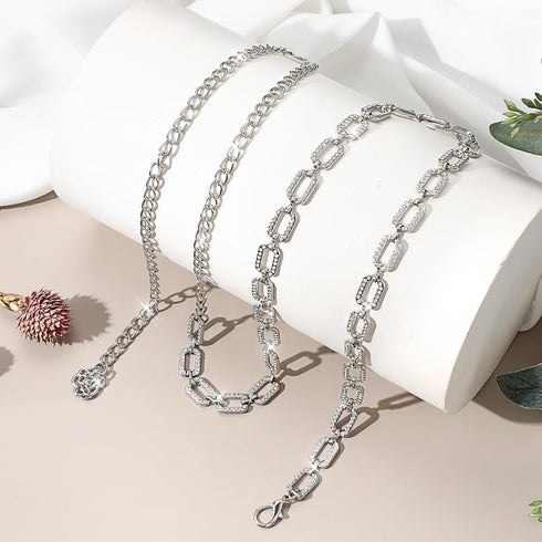 Rhinestone Waist Belt, 23"-39" Adjustable Diamond Chain Belt Metal Bikini Belly Chain Crystals Ladies Body waistband for Women Girls Dresses Jeans...