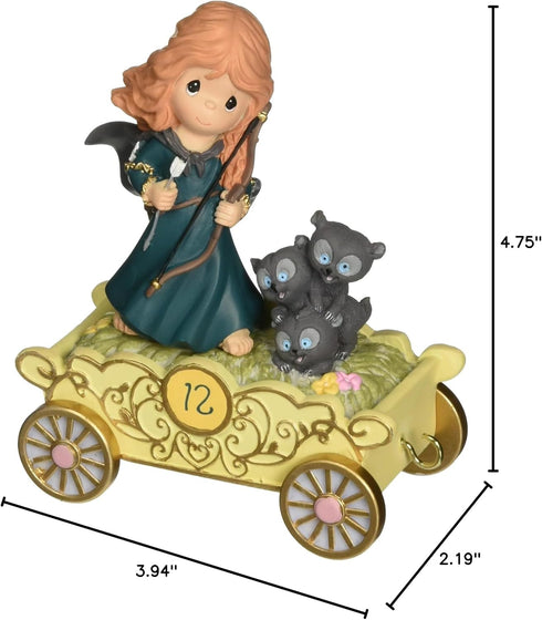 Precious Moments Disney Showcase Collection "Fulfill Your Dreams" - Age 12 Birthday Parade Resin Figurine, Disney Princess Merida Theme, 133406...