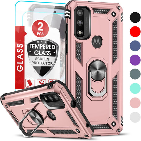 LeYi for Motorola Moto G Play 2023 Phone Case, Moto G Pure/G Power Case 2022 with 2 Pcs Tempered Glass Screen Protector, Military-Grade Protective...