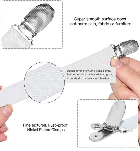 Goodtimes Ironing Board Cover Clips, Adjustable Ironing Board Pad Braces Fasteners Mini Suspenders - Keep Cover Flat and Secure Tention Clips...