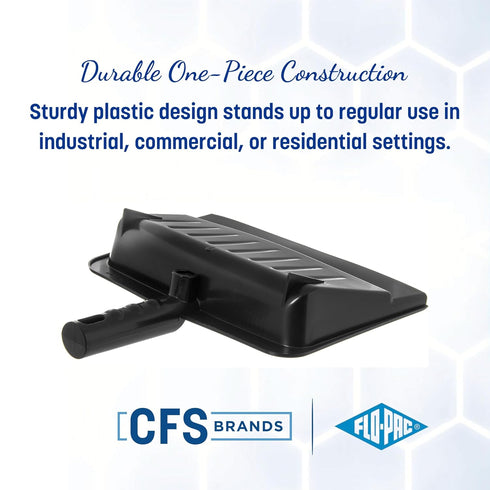 Carlisle FoodService Products 8 Inch Heavy-Duty Dust Pan, Durable Plastic, Black – For Commercial and Home Use...