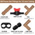 64 Pcs Drip Irrigation Fittings Kit 1/2 Inch Tubing Set Including 4 Switch Valve, 12 Elbows, 12 Couplings, 12 End Cap Plugs, 12 Tees and 12 End Cl...