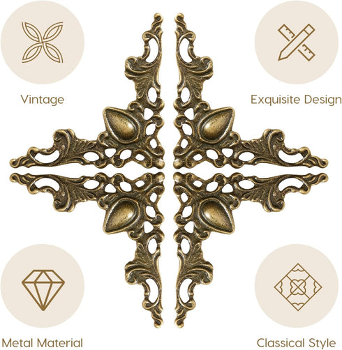 WINOMO 24Pcs Metal Book Corner Protector Scrapbook Album Corner Decor Cover Decoration (Bronze)...