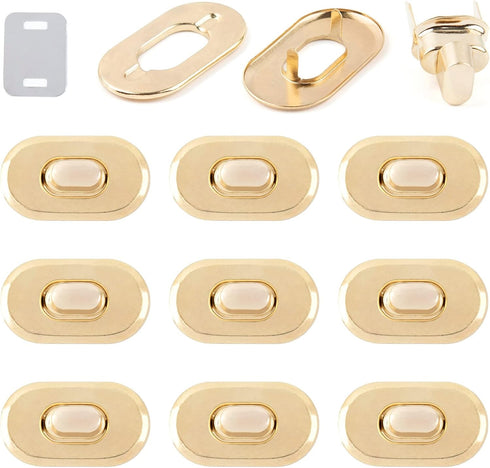 Framendino, 12 Pack Turn Lock Clasp Meal Bag Purse Closure Twist Lock Fasteners Hardware Leathercraft Accessory (Gold)...