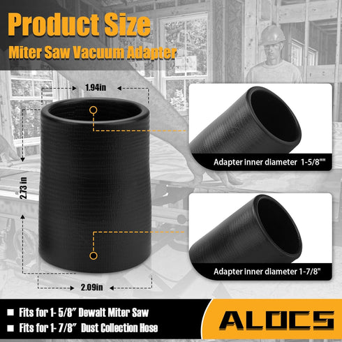 Table Saw Vacuum Adapter for Dewalt DWE7491RS - Dewalt Dust Collector Adapter Suitable for Connecting 2 1/2 "Table Saw Outlet Connected to 1 7/8" ...