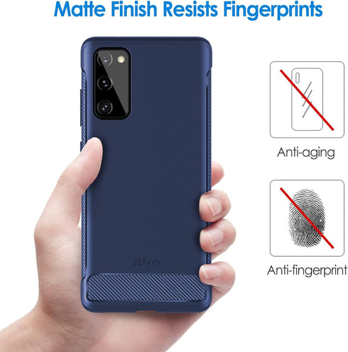 JETech Slim Fit Case for Samsung Galaxy S20 FE 5G 6.5-Inch, Thin Phone Cover with Shock-Absorption and Carbon Fiber Design (Blue)...