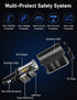 LIHAN Cigarette Lighter Socket Adapter, Car Charger fit for 12V/24V Outlet Plug Splitter with Multi USB Ports, Voltmeter Compatible for iPhone, Ga...