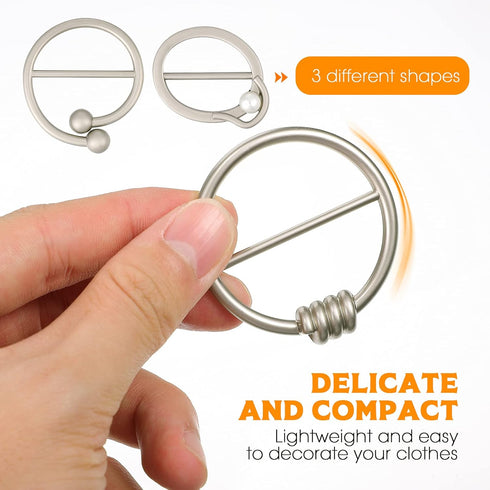 BESTOYARD 6Pcs 80s Party Tee Shirt Clips T Shirt Scarf Clip Ring Buckles Waistband Neckerchief Clip Rings for Clothing Embellish...