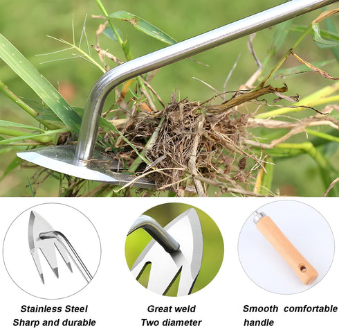 Weed Puller with M-Shape Claw Weeding Artifact Uprooting Weeding Tool Dandelion Puller Tool Gardening Hand Weeder Tool Weed Remover Tool for Yard ...