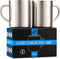 Stainless Steel Coffee Mugs – 15 oz Double Wall Stainless Steel Mugs with Handle, Metal Coffee Cups for Tea, Insulated Mug Set of 2 – BPA Free, Du...
