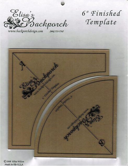 Elisa's Backporch Quick Curves template, Clear...