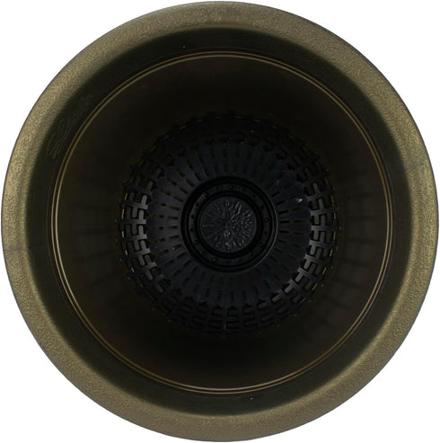 The HC Companies 7.5 Inch Sierra Round Self Watering Planter - Weather Resistant Plastic Resin Flower Garden Plant Pot Container, Celtic Bronze...