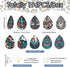 Elecrelive Teardrop Wood Earring Making Kit 36pcs Western Style Printed Earring Charms Big Boho Vintage Wood Pendants with Cowhead Turquoise Cross...