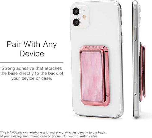 HANDL New York HANDLstick Pink Marble Grip and Stand for Smartphone...