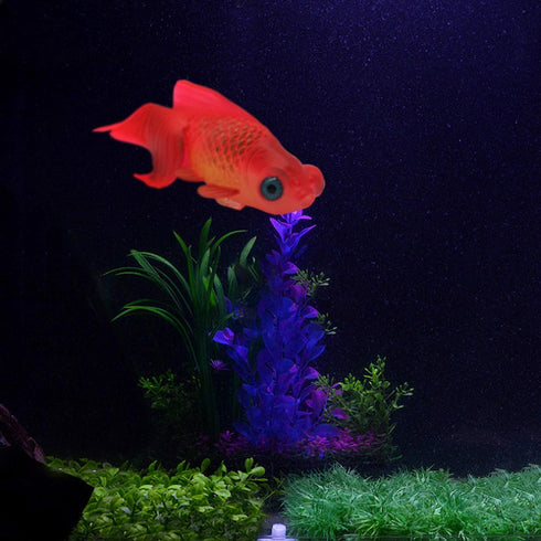 Silicone Artificial Fish Aquarium Decortion High Simulation Lifelike Floating Fake Betta Fish Tank Ornament (Red Goldfish)...