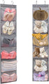 2 Pack Over the Door Shoe Organizer Hanging Stuffed Animals Storage Diaper Holder Clothes Shelve for Closet with 6 Large Pockets (Mesh Pockets - 2...